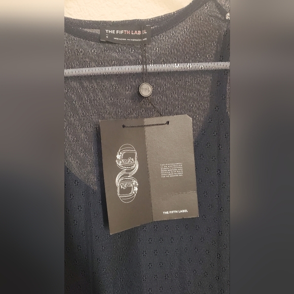 The Fifth Label Dark Blue Navy Elegant Trsnparency Black Ruffle Dress - Picture 6 of 7